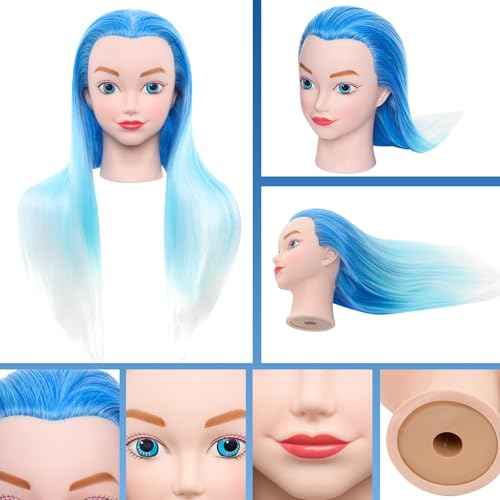 Neverland Beauty Mannequin Head with Hair, 20 Inch Cosmetology Manikin Barbie Head Styling Doll for Practice Braiding, Doll Head for Hair Styling Braiding Hairdressing for Girls