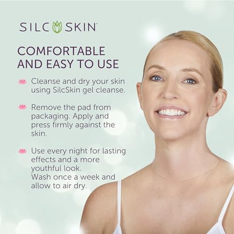 SilcSkin Collette Pad - Medical-grade Neck Wrinkle Patches, Smoothing Anti Wrinkle Pads, Reusable Silicone Patches, 90 Day Supply