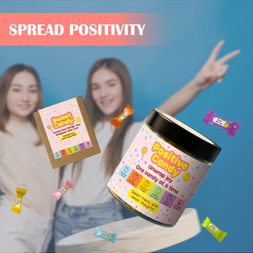 Positive Messages in Candy, Unique Gifts for Women, Positive Affirmations Cards, Christmas Gift for Teen Girls, Self Care Gifts, Motivational Gift, Affirmation Jar