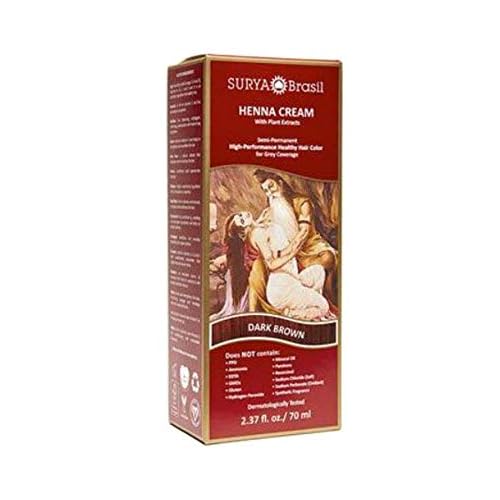 Surya Henna Dark Brown Cream 2.31 Oz. (4 Pack)