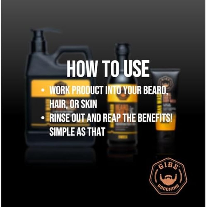 GIBS Grooming 3 in 1 Man Wash Body Wash for Men - Beard & Hair Moisturizing, & Cleansing Liquid Body Wash - Sulfate & Paraben Free
