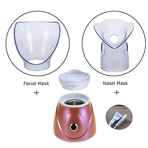 Hann Facial Steamer Professional Sinus Steam Inhaler Face Skin Moisturizer Facial Mask Sauna Spa Steamers with Aromatherapy Diffuser Humidifier Function (Pink)