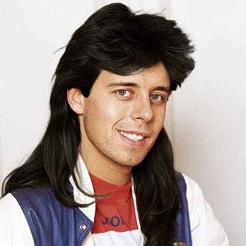 Black Mullet Wigs for Men 80s Rocker Wig Costumes Fancy Party Cosplay Halloween Wig