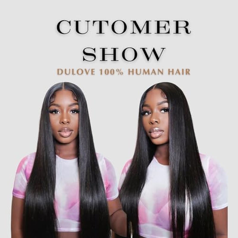 DULOVE Lace Front Wigs Human Hair 13x4 Straight HD Transparent Lace Front Wigs for Women Pre Plucked With Baby Hair 220 Density Glueless Natural Color 22inch