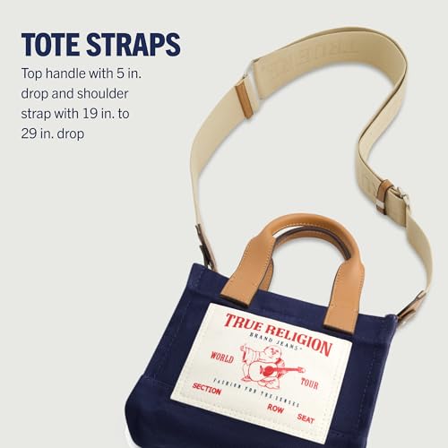 True Religion Tote Bag, Women's Mini Travel Shoulder Bag with Adjustable Strap