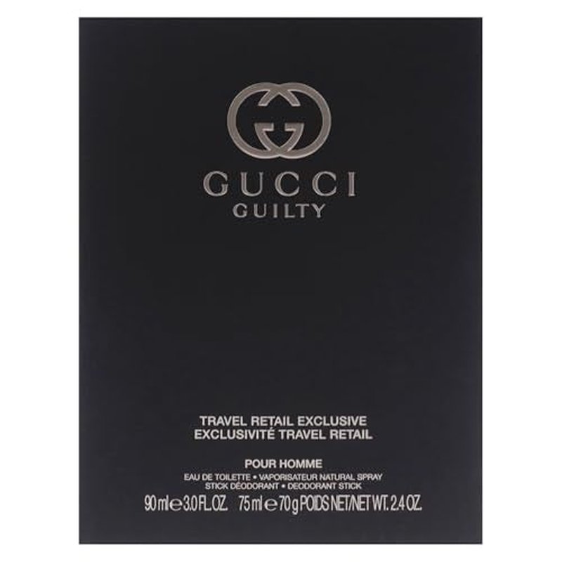 Gucci Guilty for Men - 2 Pc Gift Set 3oz EDT Spray, 2.4oz Deodorant Stick