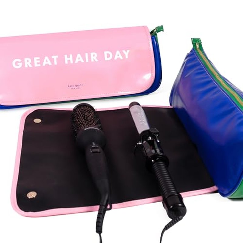 kate spade new york Hair Styling Tools Organizer, Compact Hairstylist Travel Bag, Great Hair Day