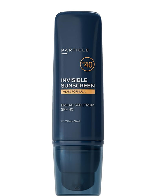 Invisible Sunscreen for Men - Transparent SPF 40 Lotion with Vitamin E | Lightweight, Non-Greasy, Beard Friendly - 1.7 FL OZ