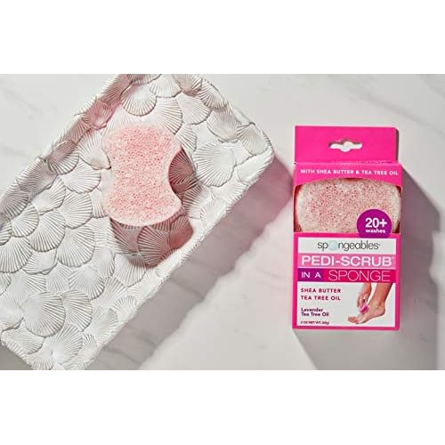 Spongables Pedi Scrub Foot Exfoliating 20+ Wash Sponge, Lavender, 1 Count