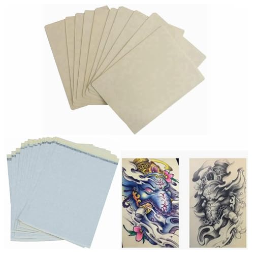 30PCS Tattoo Practice Skin with Transfer Paper Kit Includes 10PCS Tattoo Practice Fake Skin and 20PCS Transfer Stencil Paper for Beginners & Experienced Artists