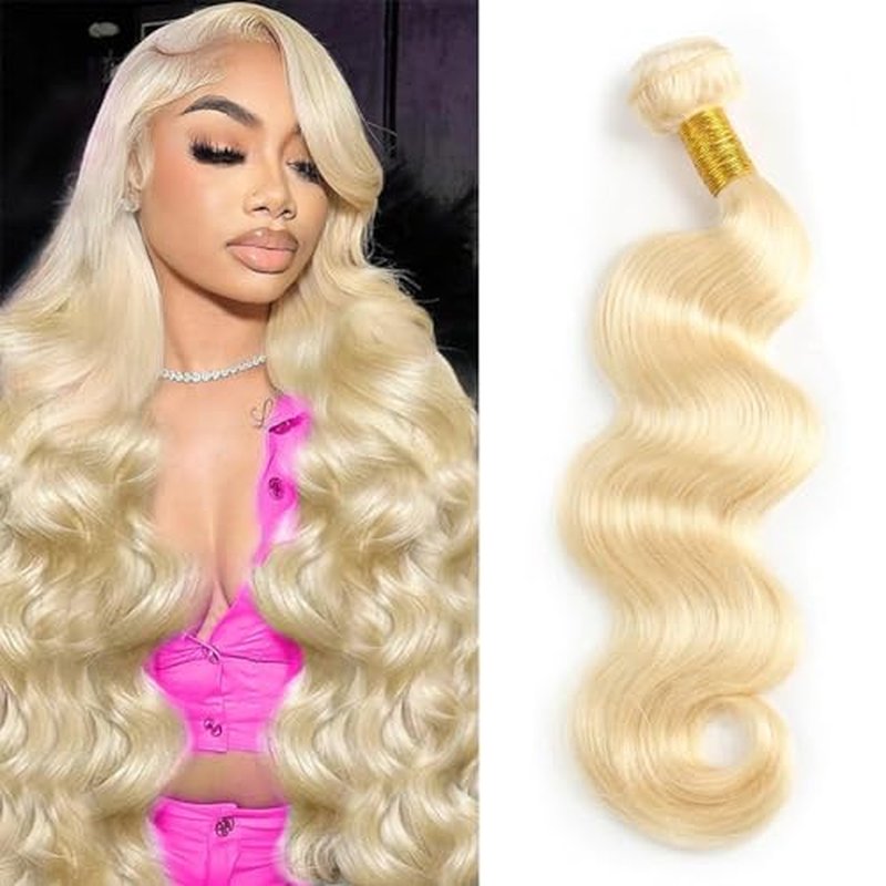613 Bundles Blonde Bundles Human Hair 32 Inch 613 Body Wave Bundles 100% Unprocessed 12A Grade Brazilian Virgin Hair Bundles 1 Bundle Human Hair 613 Blonde Bundle