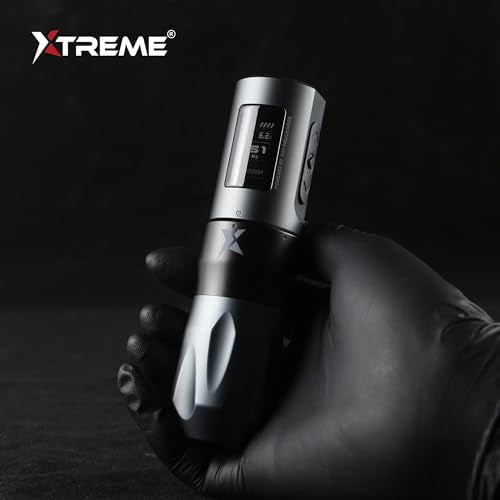 XTREME X Wireless Tattoo Pen Battery- Professional Tattoo Machine with Faulhaber Brushless Motor, 0.96" TFT Display, Adjustable Stroke, 2000mAh Battery - Silent Operation