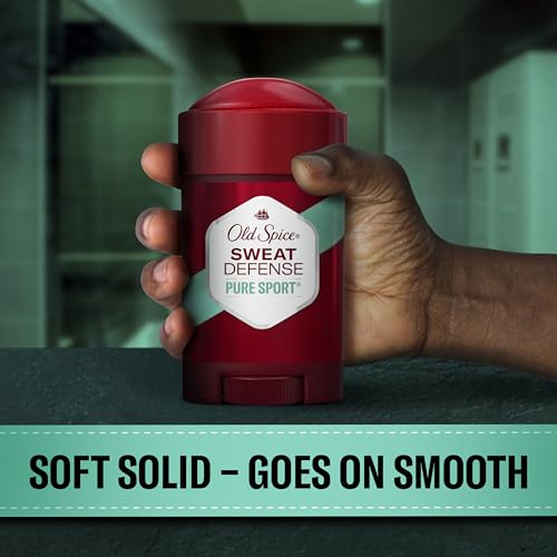 Old Spice Sweat Defense Antiperspirant & Deodorant for Men, 24/7 Ultimate Sweat Protection, Long Lasting Scent, Soft Solid, Pure Sport Scent, 2.6 oz (Pack of 2)
