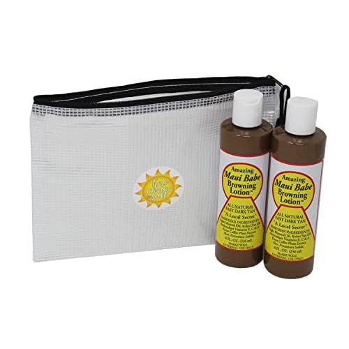 Maui Babe Tanning, Maui Babe Browning Lotion Pack Of 2! Infused With Skin Nourishing Ingredients! All Natural Fast Dark Tan! Promote A Deep, Dark And Long Lasting Tan!