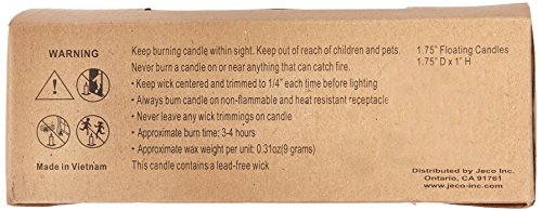 Zest Candle 24-Piece Floating Candles, 1.75-Inch, Ruby Red