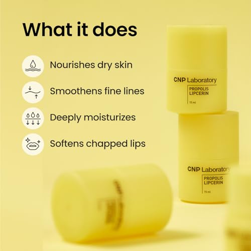 CNP Honey Lip Butter - Propolis Lipcerin¢â 01 Original, Hydrating Overnight Manuka Lip Balm & Mask, 12hr Long-Lasting Moisture, Stocking Stuffers, Gifts for Women, 0.5 fl.oz.