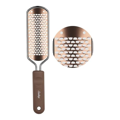 Foot File Foot Scrubber Pedicure - Callus Remover for Feet Easkep Professional Grater Rasp Foot Scraper Corns Callous Removers Cracked Dead Skin Remover for Dry and Wet Feet (Golden)