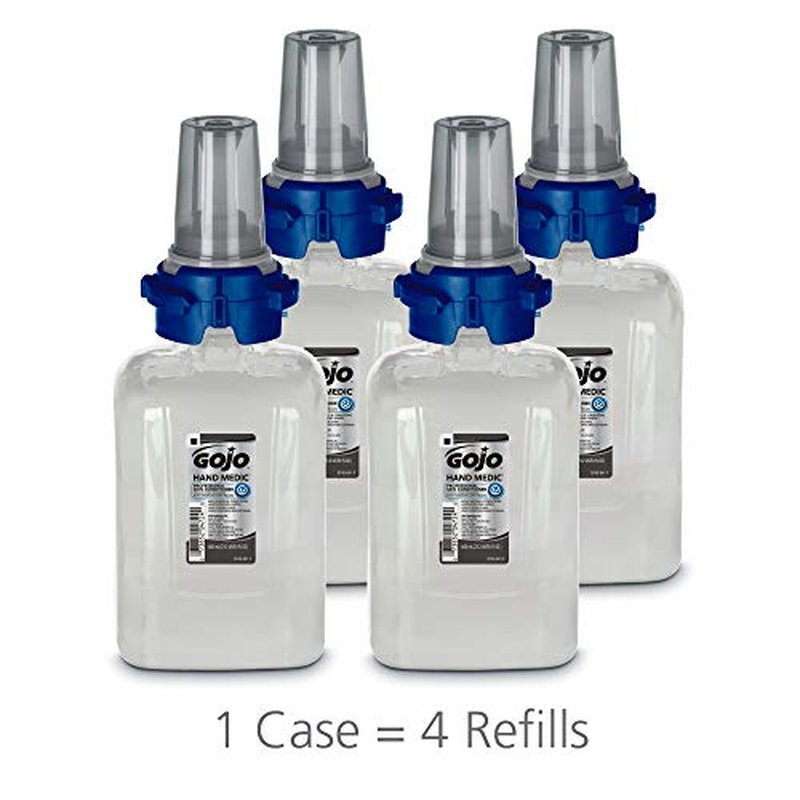 GOJO HAND MEDIC Professional Skin Conditioner for Industrial Environments, Fragrance Free, 685 mL Conditioner Refill ADX-7 Dispenser (Pack of 4) ? 8745-04