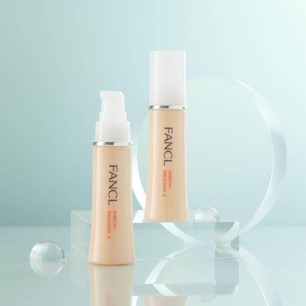 FANCL Enrich+ Emulsion II – Japanese Anti-Aging Moisturizer with Niacinamide, Preservative-Free Hydrating Milk for Firmness & Elasticity
