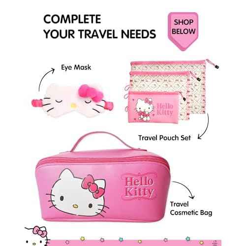 Hello Kitty Toiletry Bag, Hanging Toiletry Bag Pink, Makeup Bag, Sanrio Travel Official License
