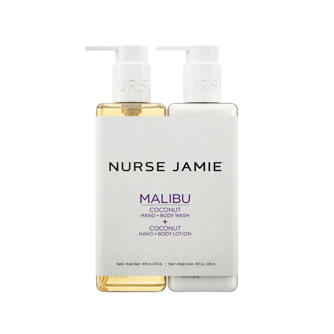 Nurse Jamie Malibu Coconut Body Wash & Body Lotion Set, Moisturizing, 16 oz