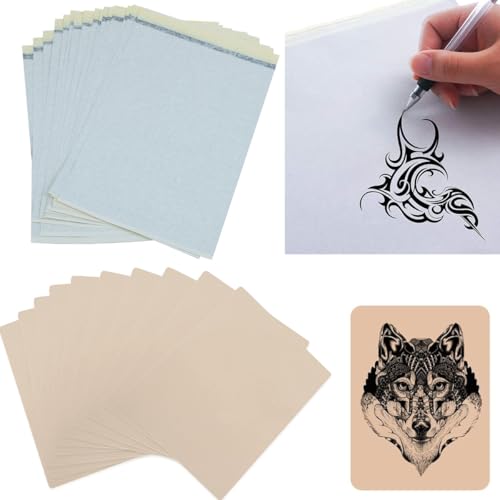 30PCS Tattoo Practice Skin with Transfer Paper Kit Includes 10PCS Tattoo Practice Fake Skin and 20PCS Transfer Stencil Paper for Beginners & Experienced Artists