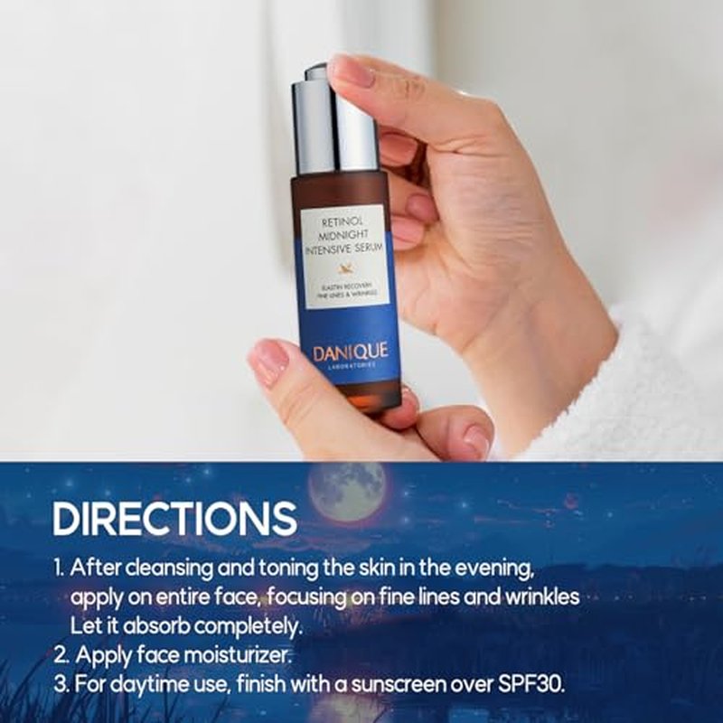DANIQUE Retinol Midnight Intensive Serum - Stem Cell Advanced Solution for a Youthful Look and Wrinkle Care - 30ml, Korean Skin Care Beauty Serum Booster