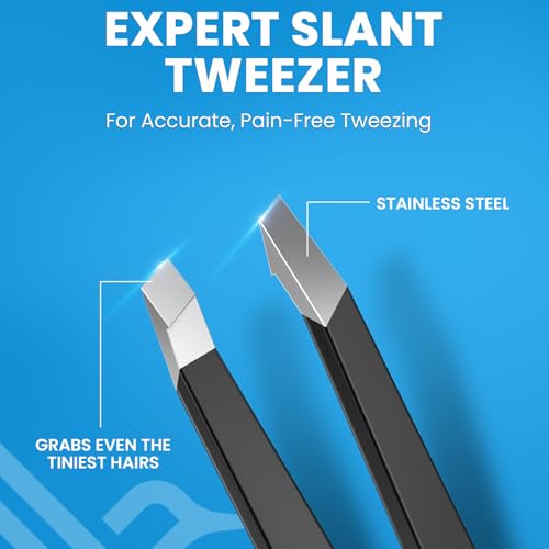 HUMMINGBIRD Manicure Kit for Men, 7 Piece Stainless Steel Mens Nail Grooming Kit with Travel Case, Includes Mens Nail Clippers Set, Nail File, Slant Tip Tweezers, Cuticle Scissors, Nail Care Tools