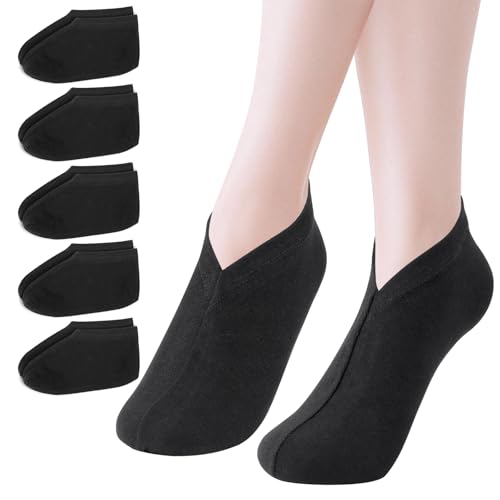 Segbeauty 12 Count Moisturizing Cotton Socks for Women, 6 Pairs Sleep Socks for Cracked Heel Repair, Foot Care Spa Moisture for Dry Feet Overnight, Black Sleeping Gel Lotion Sock for Cracked Heels