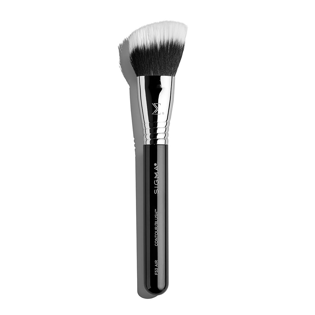 Sigma Beauty F53 Air Contour and Blush Brush – Angled Makeup Brush for Blush & Bronzer, Perfect for Sheer to Medium Coverage, Professional, Streak-Free Application (1 Brush)