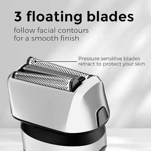 Electric Razor for Men, 2 Floating Blade LED Display Foil Face Shaver, Waterproof Wet & Dry Electric Razor for Smooth Skin with 60min Battery Runtime, USB-C Fast Rechargeable
