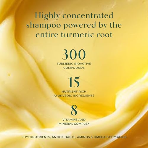 SHAZ & KIKS Ultra Hydrating Turmeric Shampoo | Deeply Moisturizing for Dry, Itchy, Flaky or Sensitive Scalp | Ayurvedic Turmeric & Kokum Butter | Natural, Vegan, Sulfate-Free, Color-Safe | 230ml