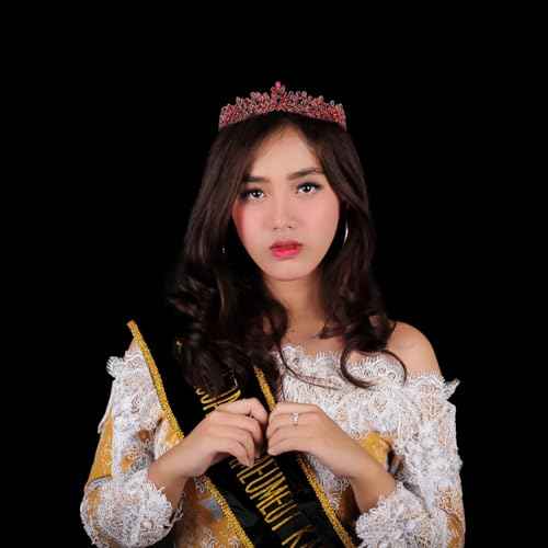 Women's Tiara, Crown for Henna Wedding Party | Glitter Hair Accessories for Bridal Birthday Pageant Prom Halloween Costume Christmas Party, Princess Crowns | Dream Design - Burgundy