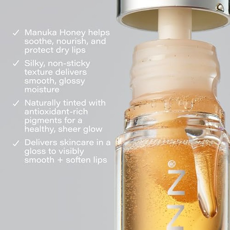 SKINN Luminous Lip Oil Bundle, 2-Piece (Golden & Blush) - Support Collagen Production, Smooth Lines & Soothe Dry Cracked Lips - Improves Elasticity, Texture & Luminosity - Vitamin C & Manuka Honey