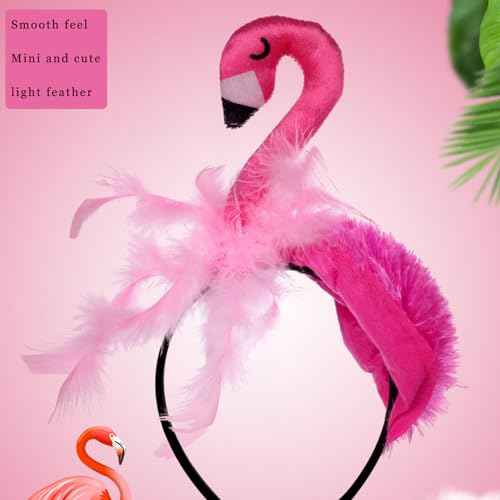 Flamingo Headbands for Women Valentines Party Dress Hair Accessories for Women and Girls Valentine Cosplay Up Props Dress Up Cute Hairband (Pink)