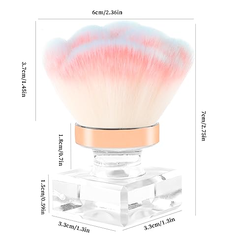 ANGNYA Nail Dust Brush, Pink Rose Soft Duster Brush Art Dust Powder Remover Makeup Manicure Brushes Clean Up Tools for Acrylic Nails