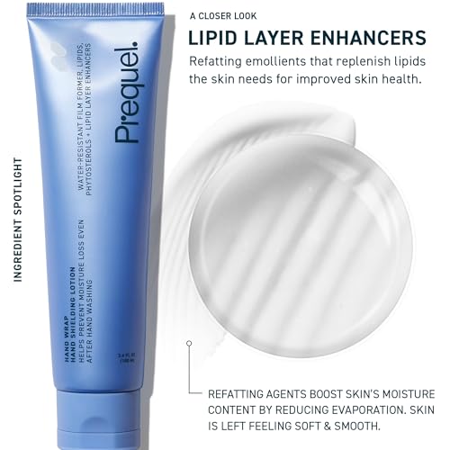 Prequel Skin Hand Wrap, Hand Cream for Dry Cracked Hands. Deep Nourishing Moisturizing Formula. Non-Greasy Balm for Women and Men. Unscented Skincare with Moisture Lock Formula. 3.4oz