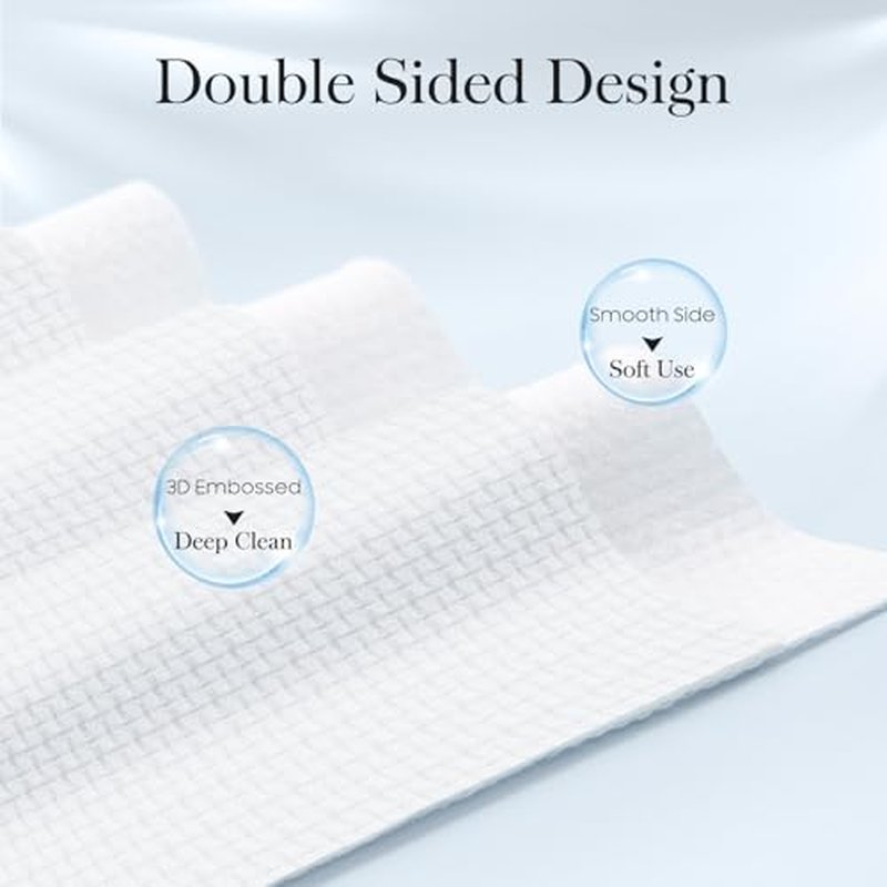 200 Count (4 Box) XL Disposable Face Towels 10¡± x 12¡±, 100% Viscose Fibre, Soft & Skin Friendly Face Towelettes Disposable, Facial Tissue Wipes for Women Cleansing