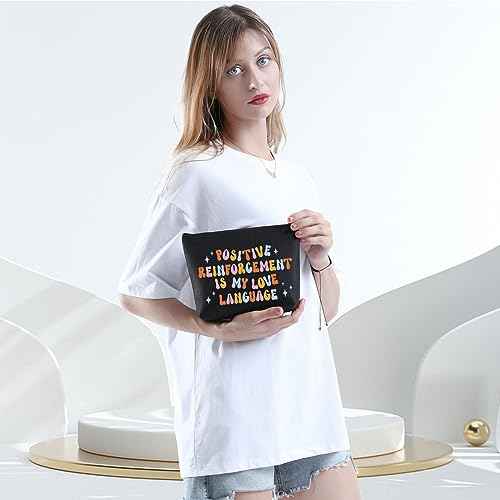 WCGXKO Behavior Analyst Appreciation Gift Behavior Analyst Merchandise RBT BCBA Gifts ABA Gift Therapist Zipper Pouch Makeup Bag (POSITIVE)