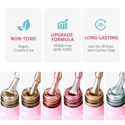 AIMEILI Cat Eye Gel Nail Polish, Hema Free, Cruelty Free, Vegan, Soak Off U V LED Nail Art DIY Gel Manicure Kit Set Of 6pcs X 10ml - 49