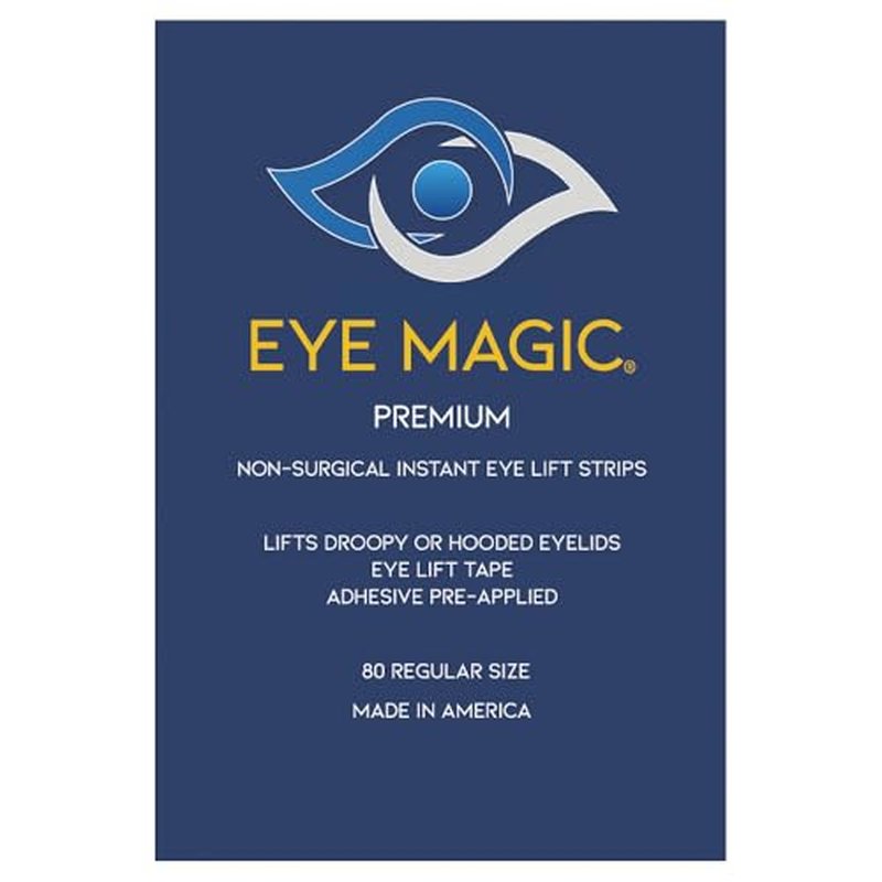 Premium Eye Lift Strips for Droopy, Sagging, or Hooded Eyelids, Instant Non-Surgical Eyelid Tape, Hypoallergenic, Transparent, Strong Hold, 80 Count, S/M Size, Made in USA