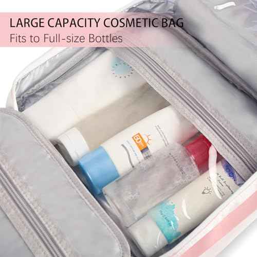 Hanging Travel Toiletry Bag for Women, Portable Toiletry Bag for Travel Size Essentials, Water-resistant Large Travel Makeup Bag with Hook for Toiletries, Cosmetics, Travel Accessories