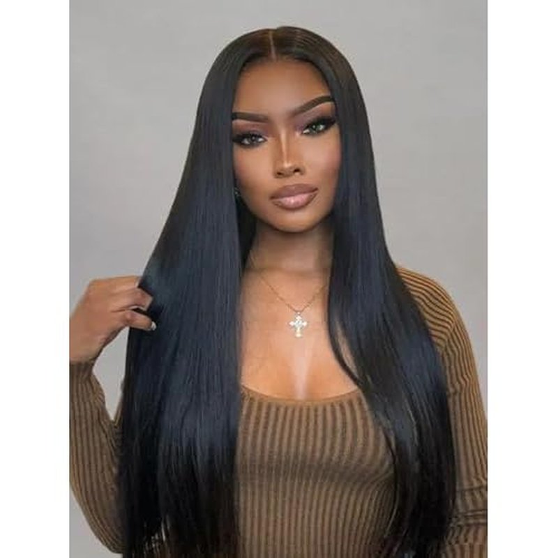 2 by 6 Kim K Glueless Wigs Human Hair Pre Plucked Easy Cut Middle Part Preference Human Hair wig 180% Wear and Go Wigs for Black Women (2¡¿6 black, 26 inch)