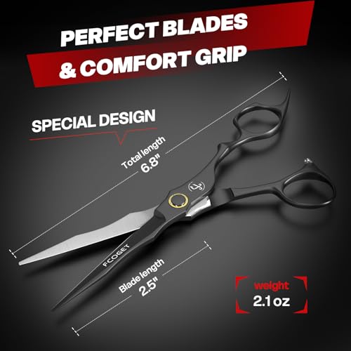 Professional Barber Hair Cutting Scissors Shears Right Hand - 6.8" HIGH-END Extremely Sharp Haircut Scissors Professional Hairdressing Shears 440C Stainless Steel for Salon Home Stylists