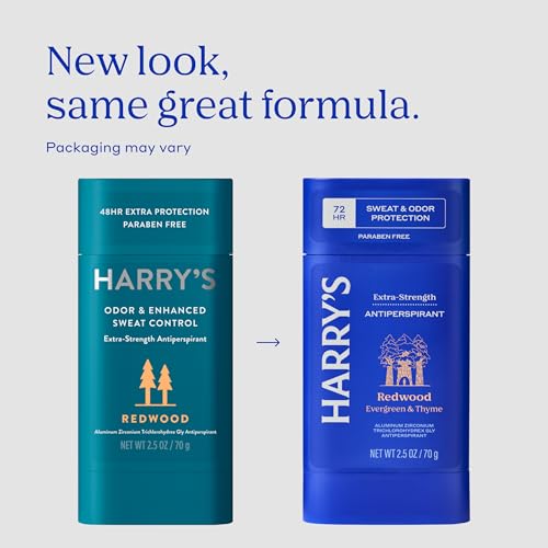 Harry's Extra-Strength Antiperspirant Deodorant, Sweat & Odor Control Antiperspirant for Men, Redwood, 2.5 oz Pack of 3