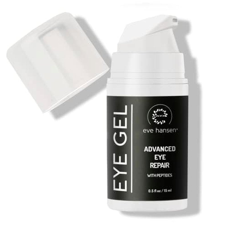 Eve Hansen Anti-Aging Eye Gel with Peptides | Under-Eye Cream With Plant Stem Cells, Hyaluronic Acid, Vitamin E | Cruelty-Free, Vegan, Made in USA .5 oz