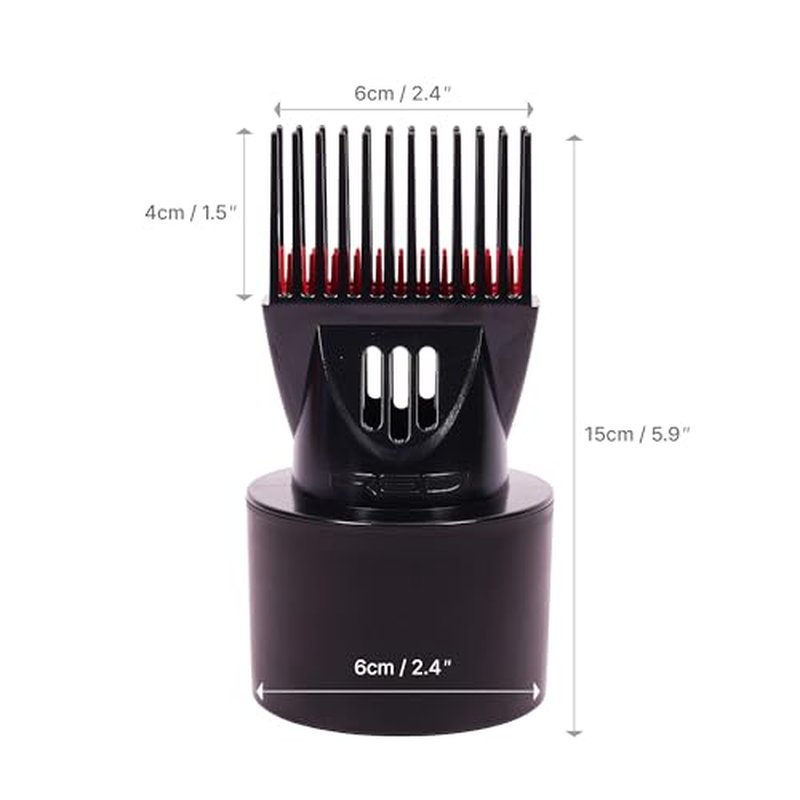 Red by Kiss Universal Detangling Blow Dryer Hair Styling Pik ? Double Layer Pik Attachment for Smooth, Frizz-Free Hair ? Compatible with All Hair Dryers, Wigs, Weaves & Natural Hair