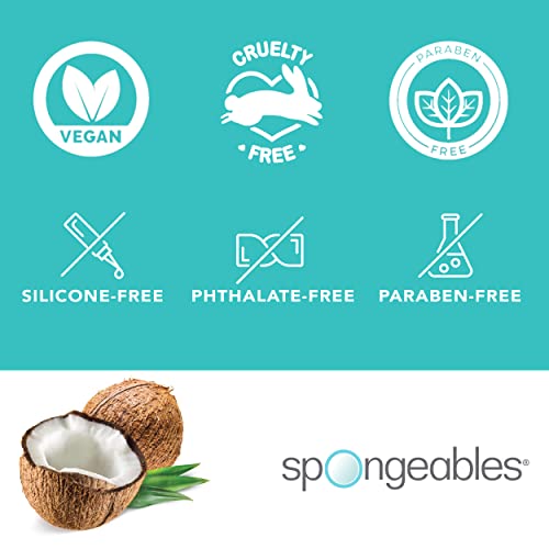 Spongables Pedi Scrub Foot Exfoliating 20+ Wash Sponge, Coconut Colada, 2 Count