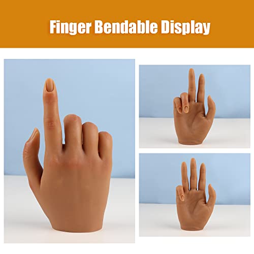 Practice Hand for Acrylic Nails with Stable Clamp,Silicone Flexible Bendable Mannequin Fake Hands to Practice Fake Nails for Nail Art Training Practice Display Tools
