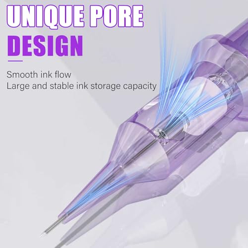 Tattoo Cartridge Needles 20Pcs Assorted #12 Round Liner Shader Magnum 3RL 5RL 7RM 9RM Disposable Tattoo Needles With Membrane Tattoo Supplies